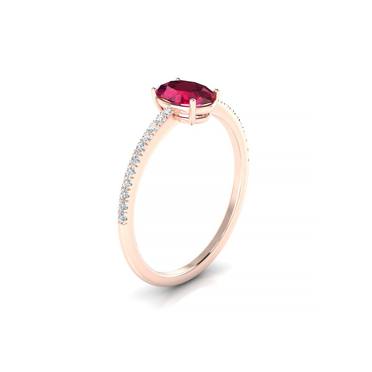 Timeless | 18k Rose Gold 7 x 5 mm Oval Ruby Ring