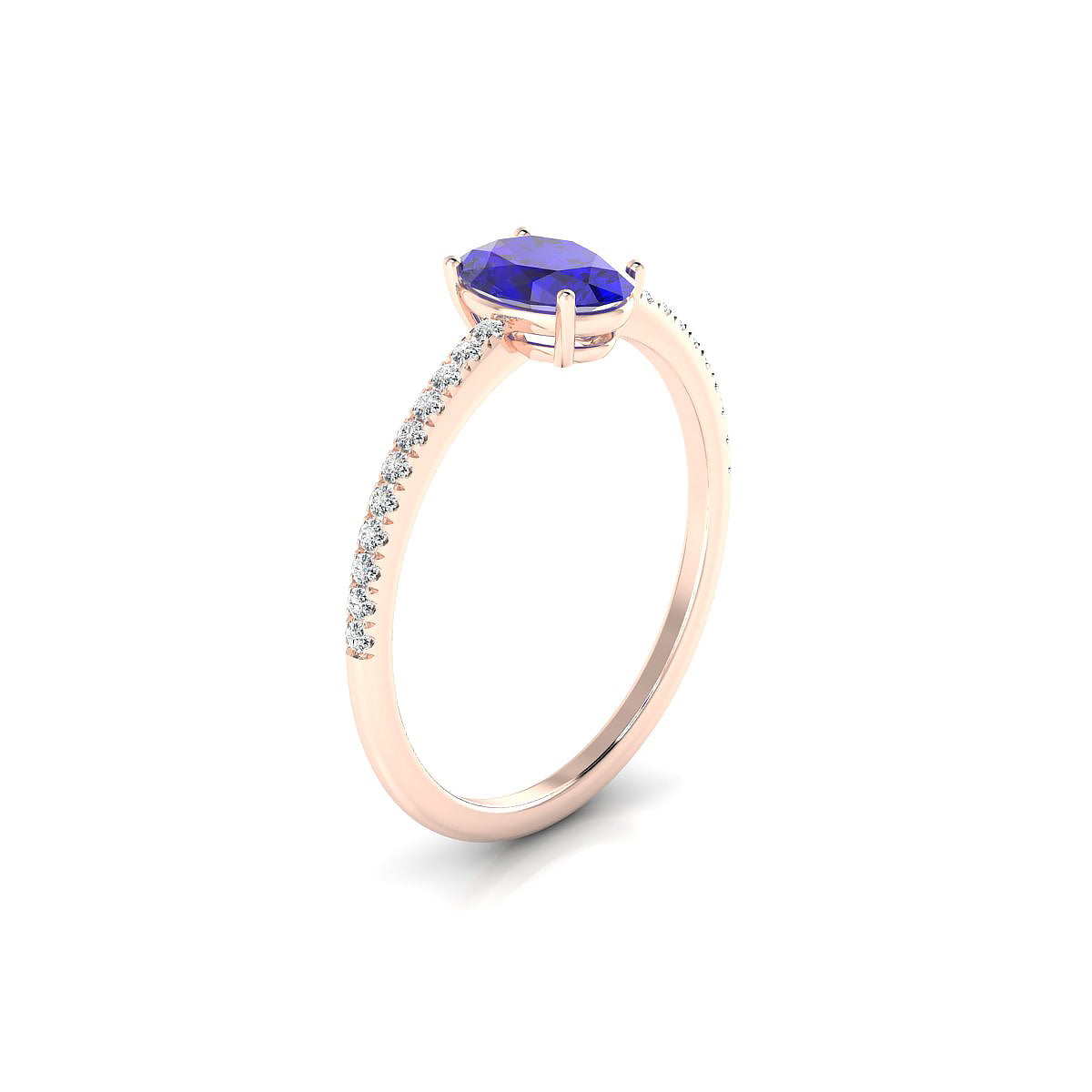 Timeless | 18k Rose Gold 7 x 5 mm Oval Tanzanite Ring