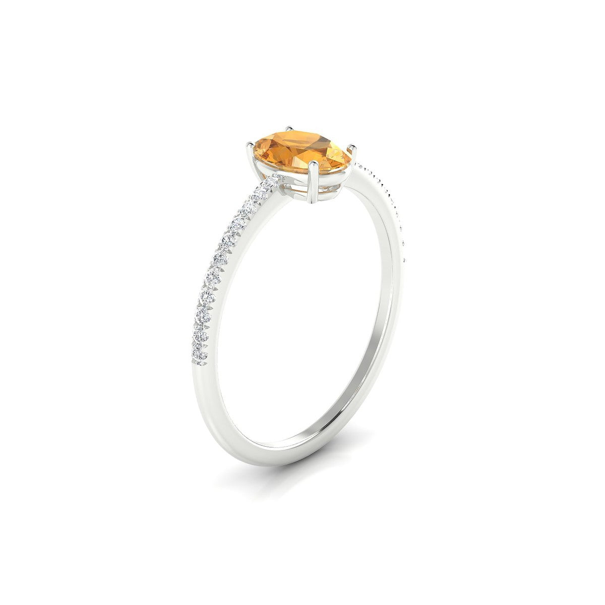 Timeless | 18k White Gold 7 x 5 mm Oval Citrine Ring