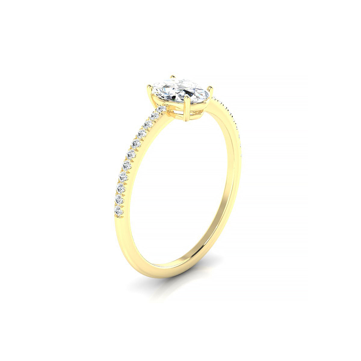 Timeless | 18k Yellow Gold 7 x 5 mm Oval Diamond Ring