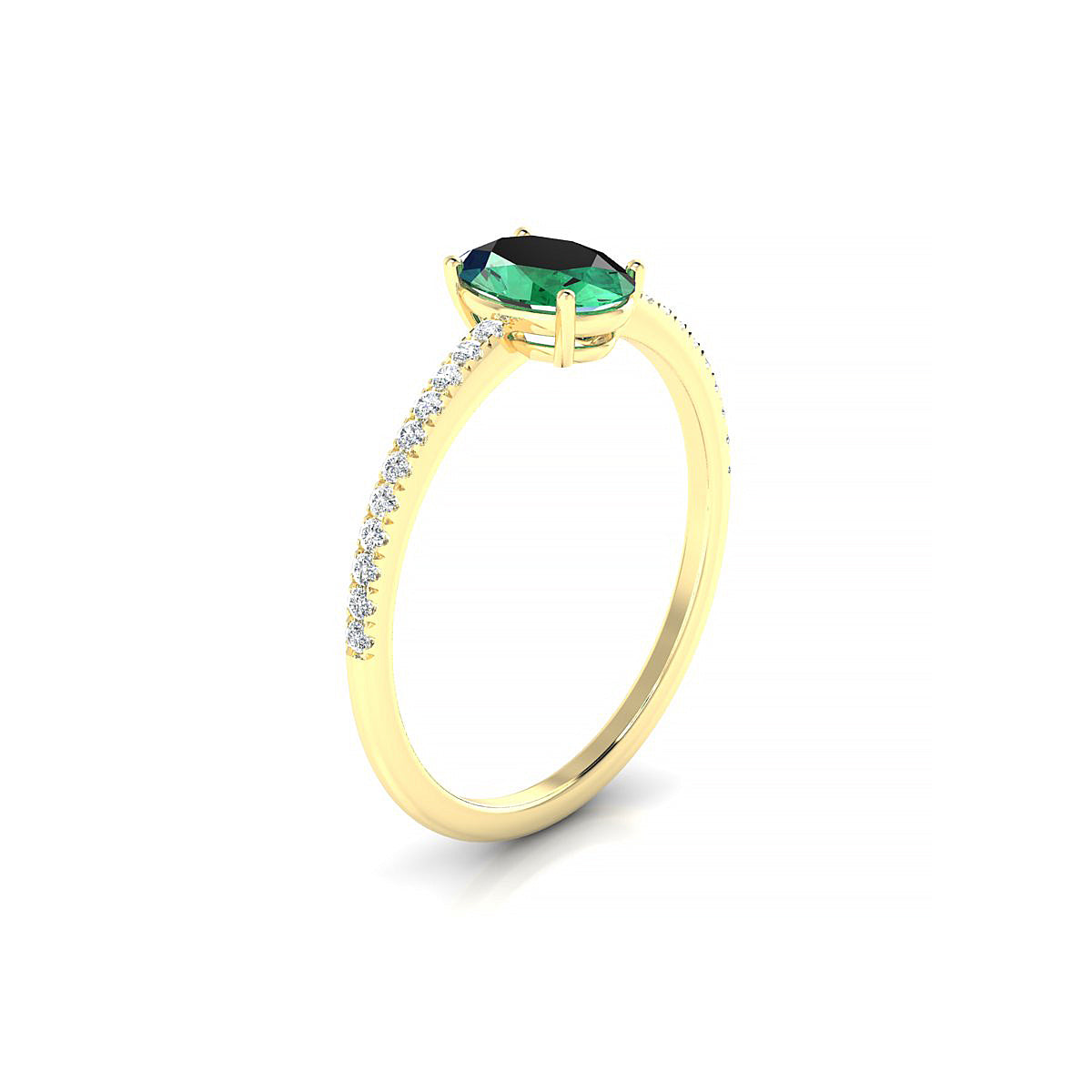 Timeless | 18k Yellow Gold 7 x 5 mm Oval Emerald Ring