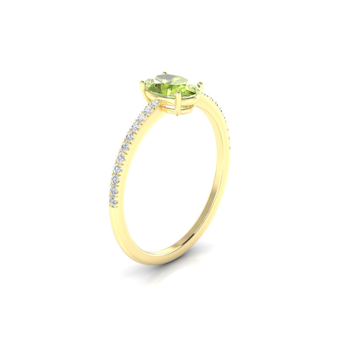 Timeless | 18k Yellow Gold 7 x 5 mm Oval Peridot Ring