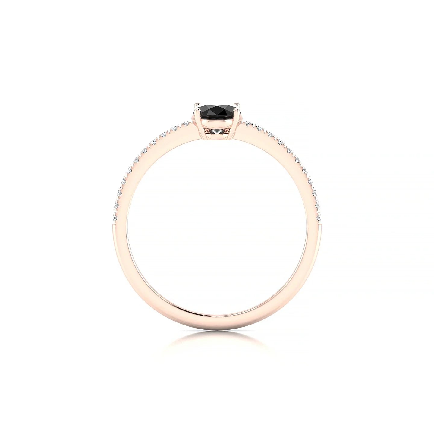 Timeless | 18k Rose Gold 7 x 5 mm Oval Black Diamond Ring