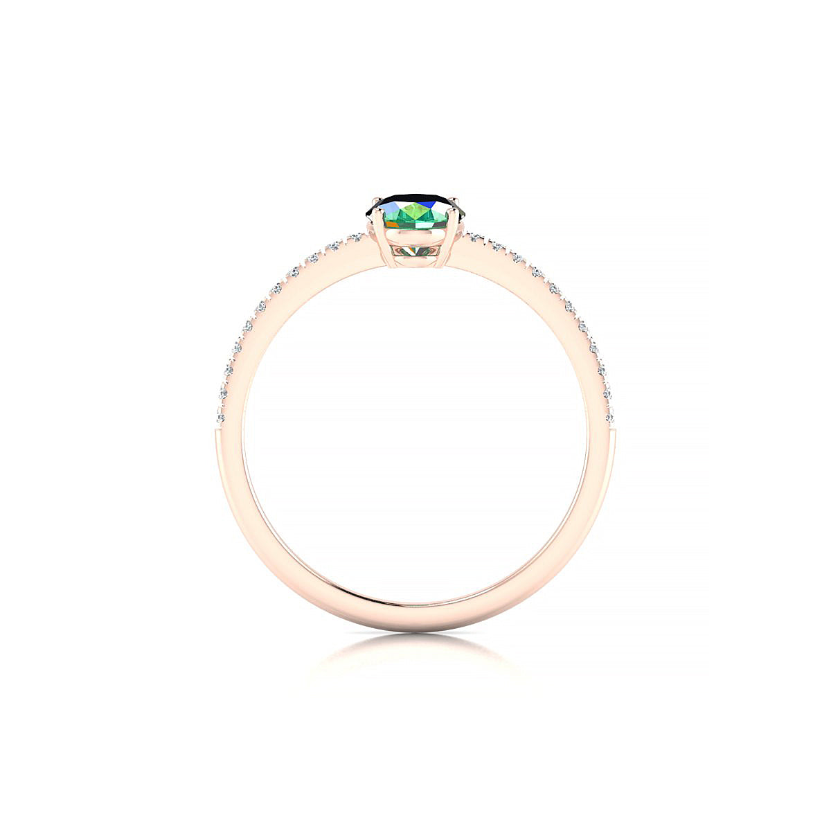 Timeless | 18k Rose Gold 7 x 5 mm Oval Emerald Ring