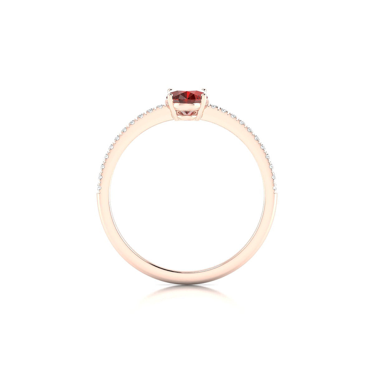 Timeless | 18k Rose Gold 7 x 5 mm Oval Garnet Ring