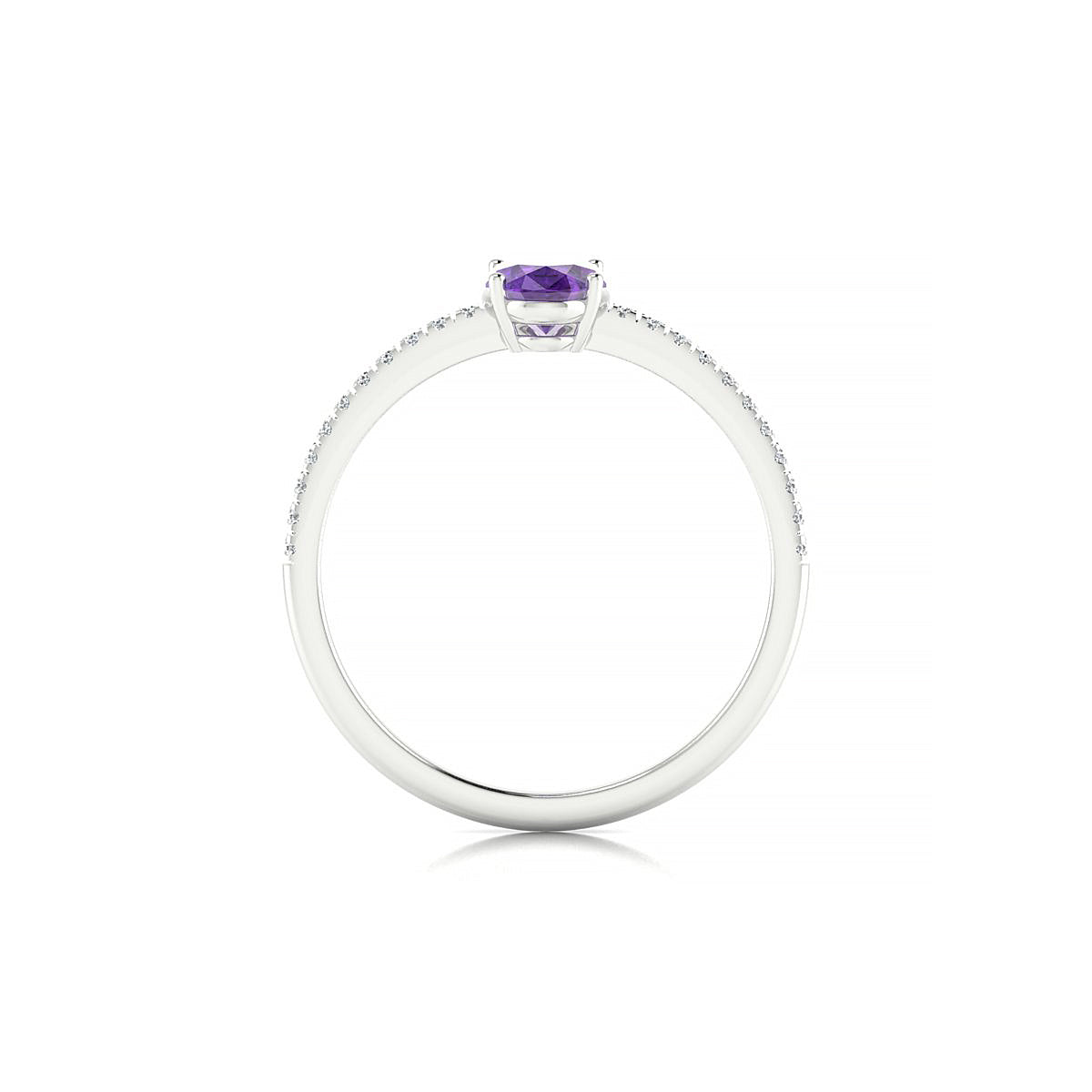 Timeless | 18k White Gold 7 x 5 mm Oval Amethyst Ring