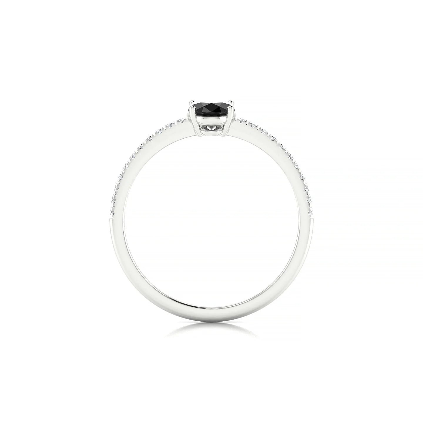 Timeless | 18k White Gold 7 x 5 mm Oval Black Diamond Ring