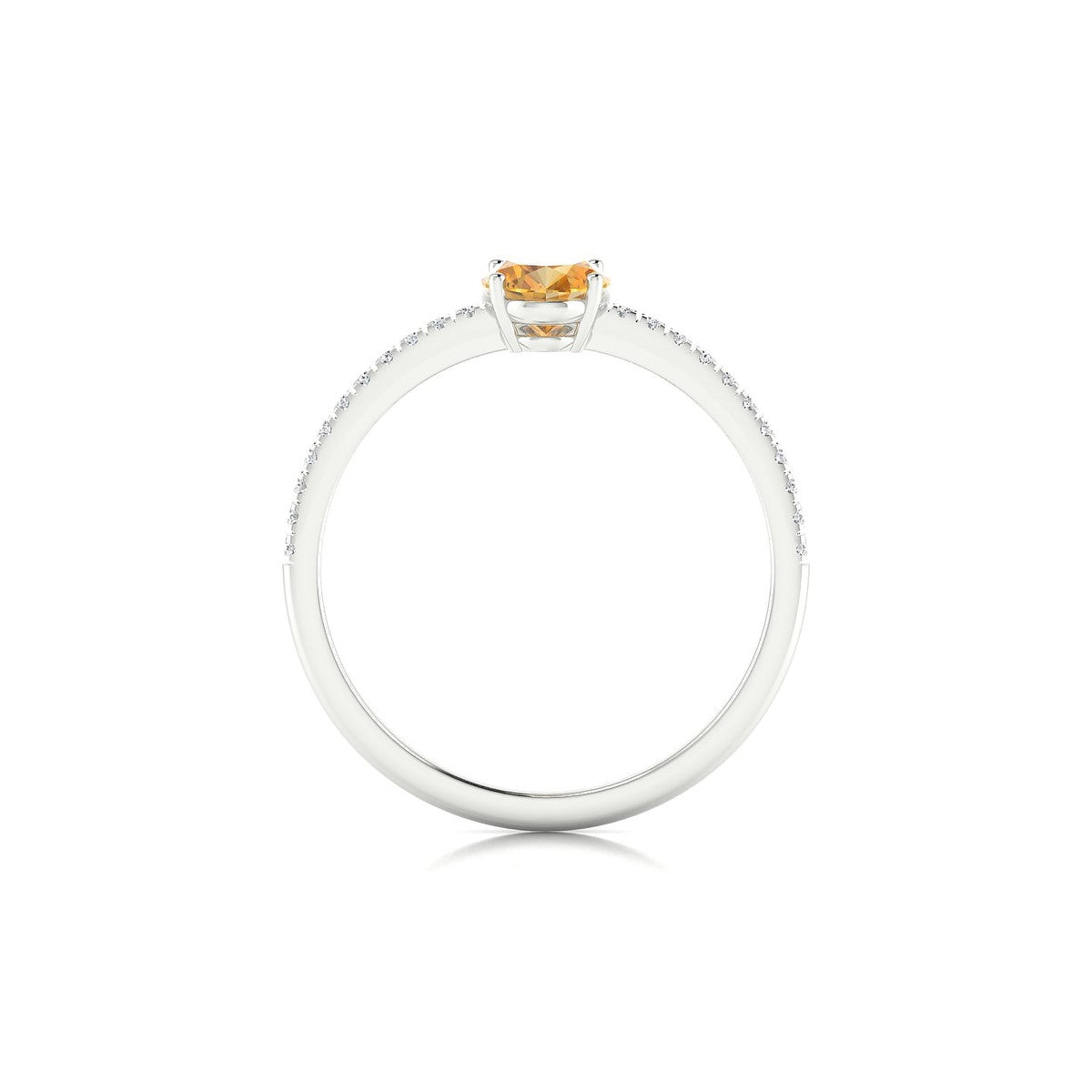 Timeless | 18k White Gold 7 x 5 mm Oval Citrine Ring
