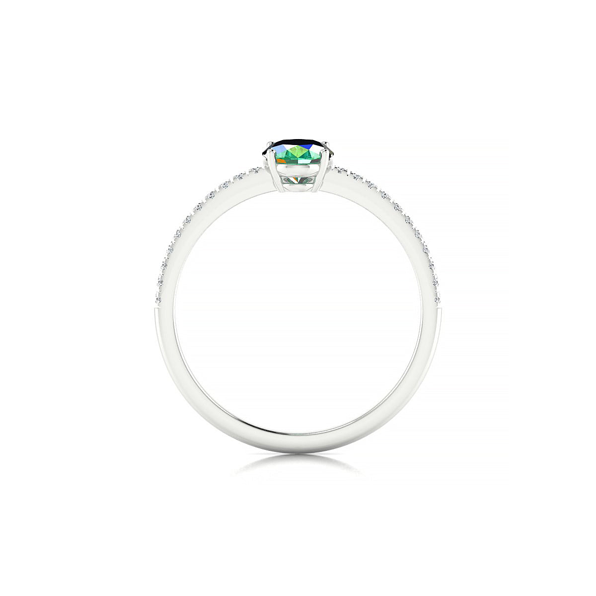 Timeless | 18k White Gold 7 x 5 mm Oval Emerald Ring