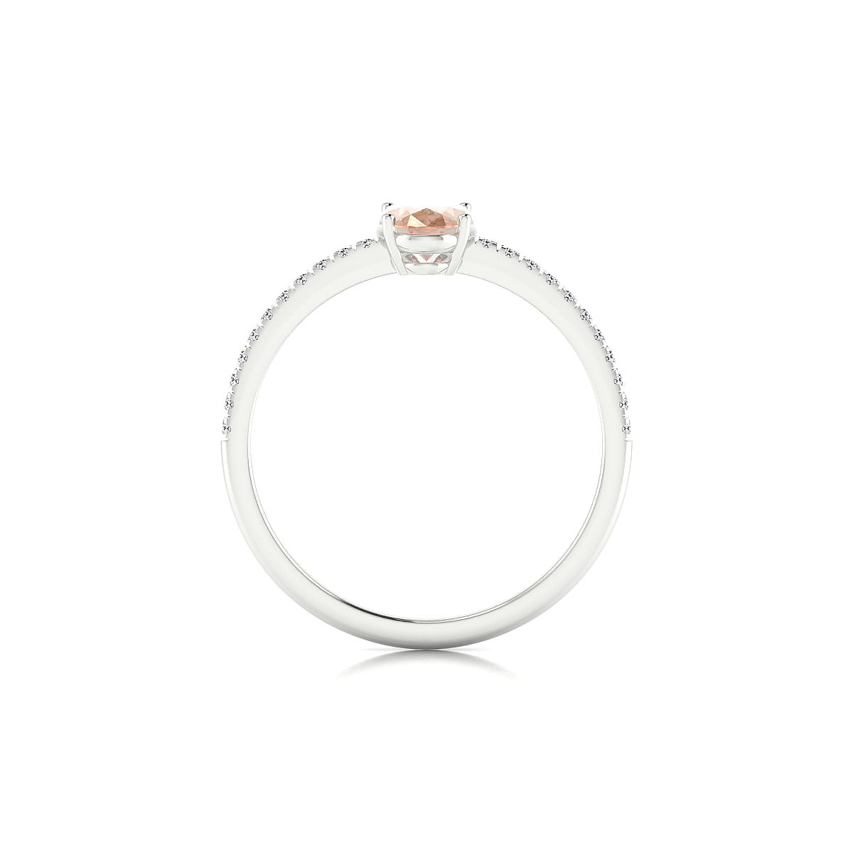 Timeless | 18k White Gold 7 x 5 mm Oval Morganite Ring