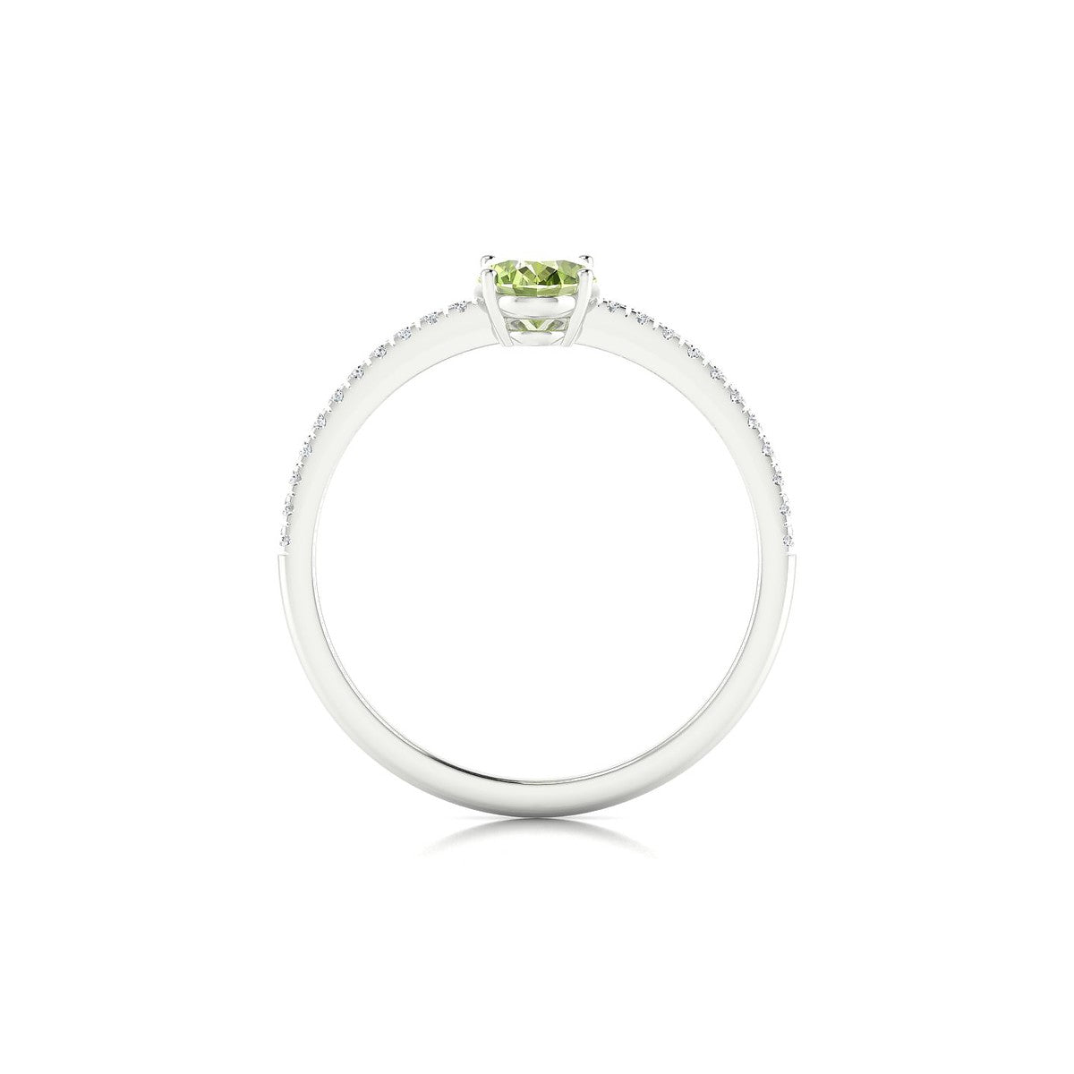 Timeless | 18k White Gold 7 x 5 mm Oval Peridot Ring