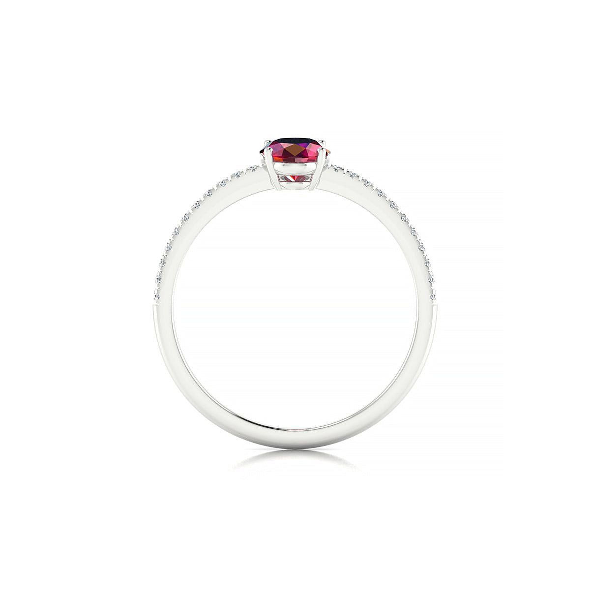 Timeless | 18k White Gold 7 x 5 mm Oval Ruby Ring