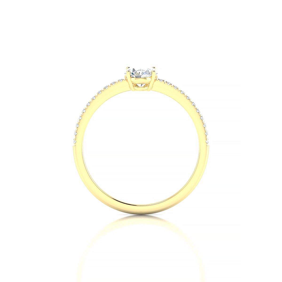 Timeless | 18k Yellow Gold 7 x 5 mm Oval Diamond Ring