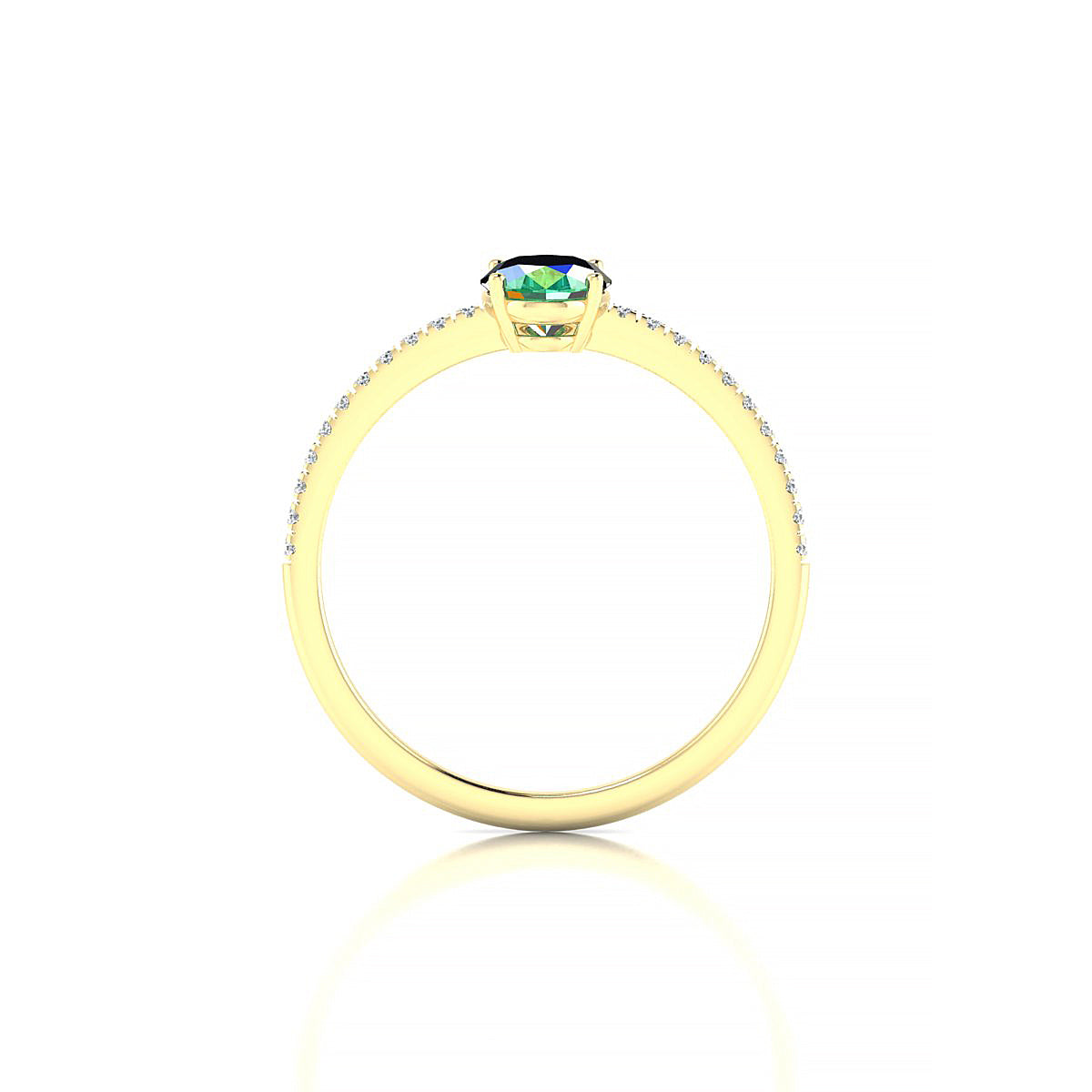 Timeless | 18k Yellow Gold 7 x 5 mm Oval Emerald Ring