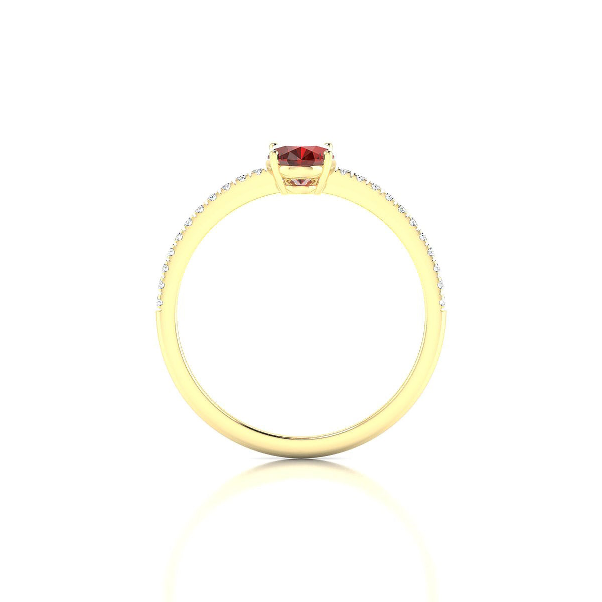 Timeless | 18k Yellow Gold 7 x 5 mm Oval Garnet Ring