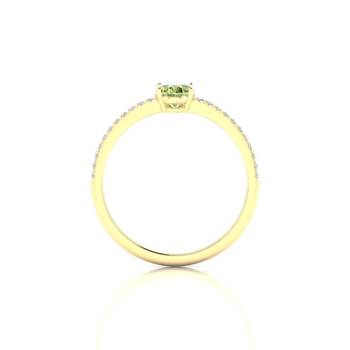 Timeless | 18k Yellow Gold 7 x 5 mm Oval Peridot Ring