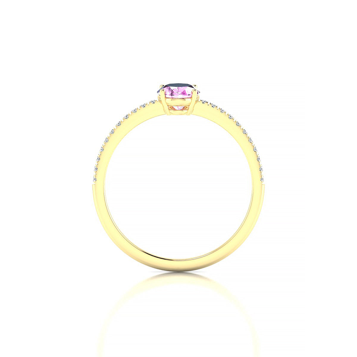 Timeless | 18k Yellow Gold 7 x 5 mm Oval Pink Sapphire Ring