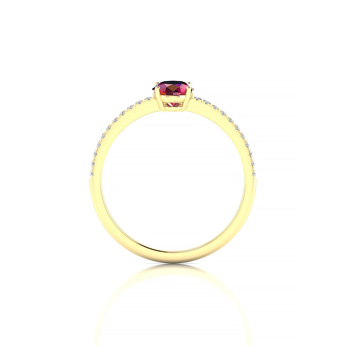 Timeless | 18k Yellow Gold 7 x 5 mm Oval Ruby Ring