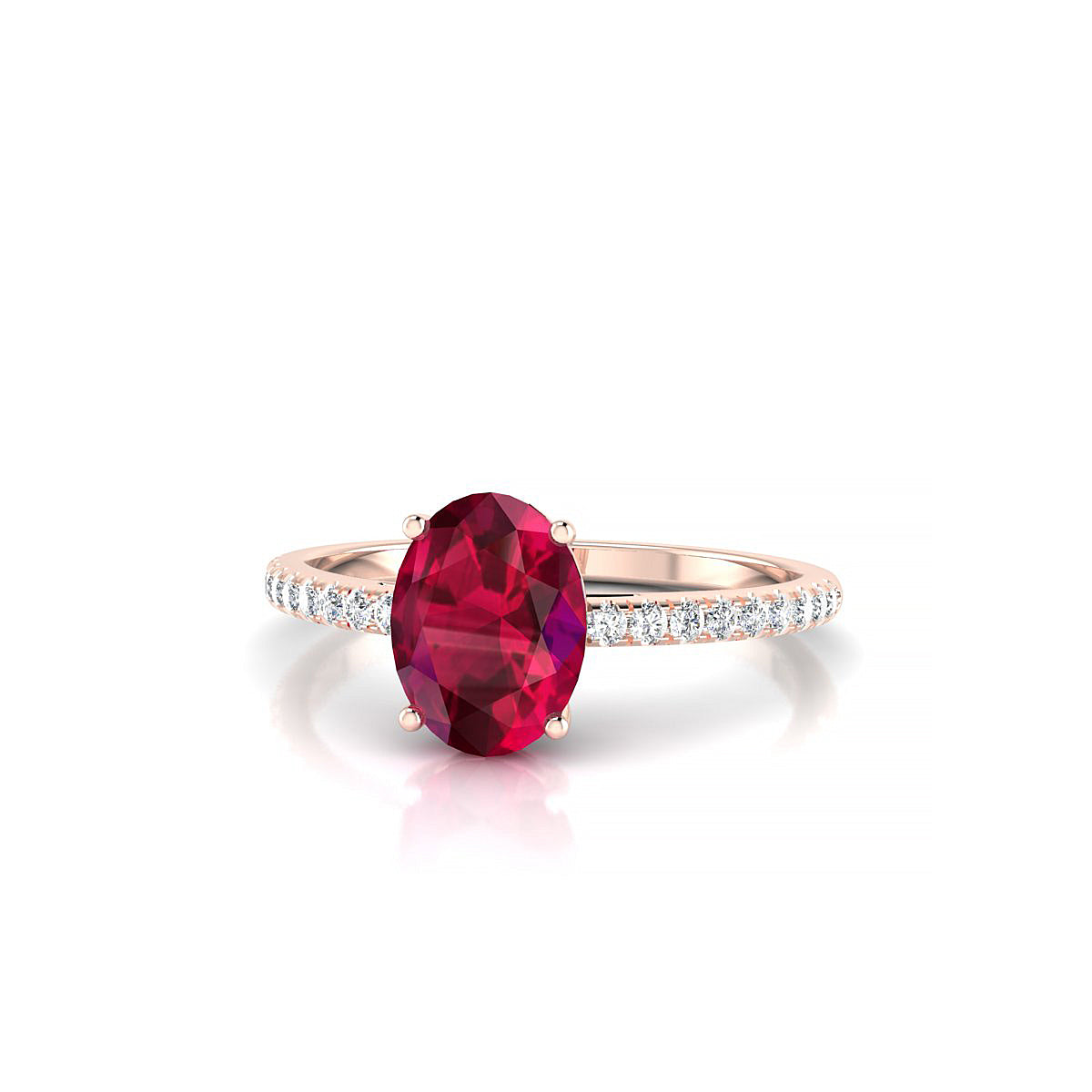 Timeless | 18k Rose Gold 8 x 6 mm Oval Ruby Ring