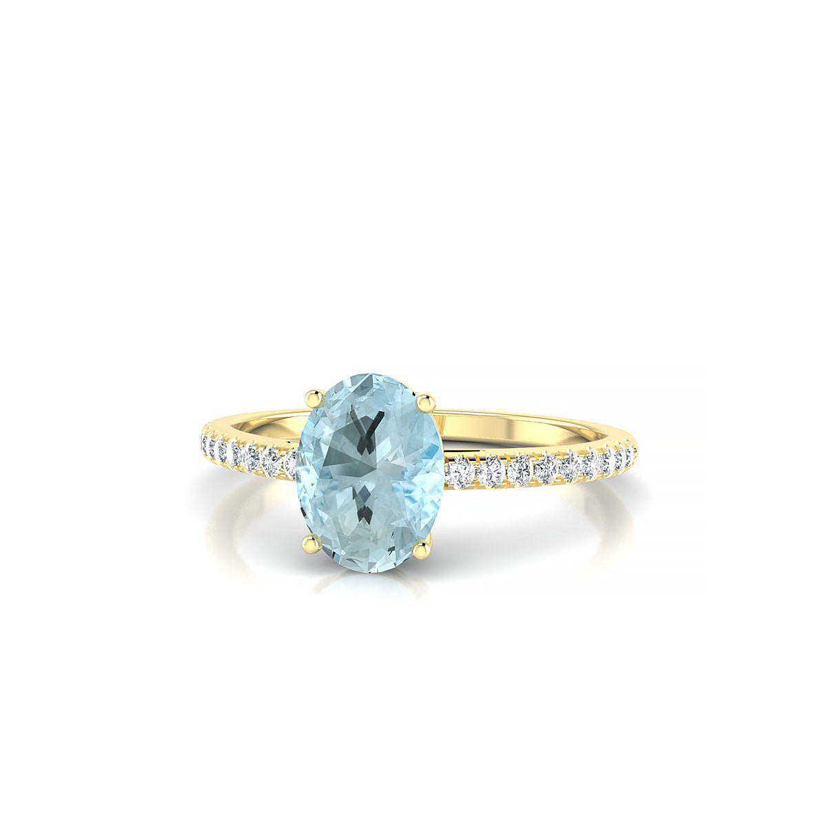 Timeless | 18k Yellow Gold 8 x 6 mm Oval Aquamarine Ring