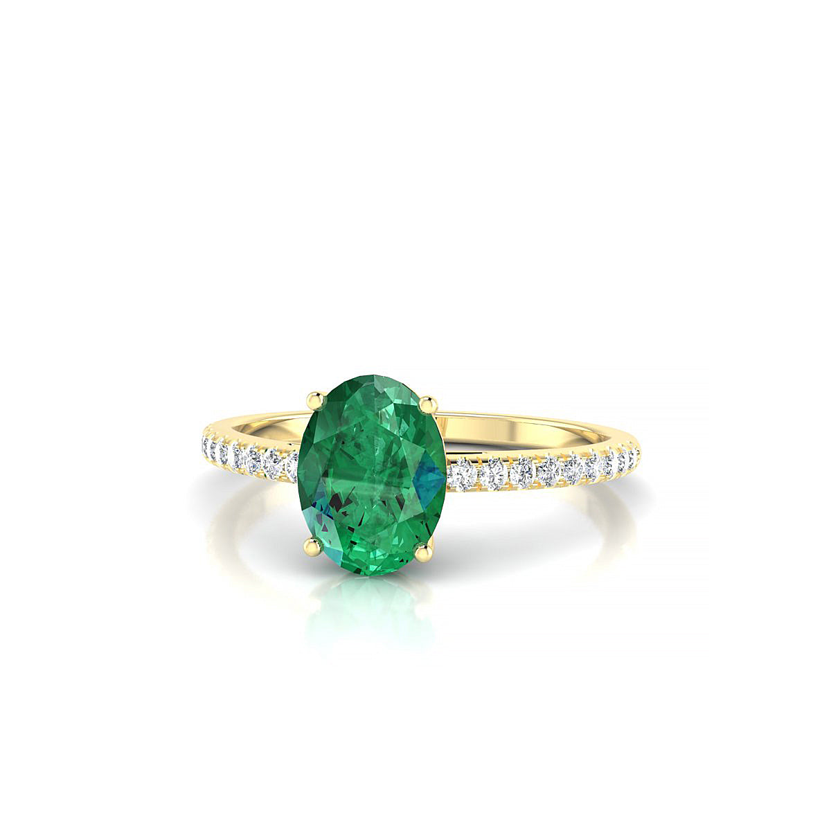 Timeless | 18k Yellow Gold 8 x 6 mm Oval Emerald Ring