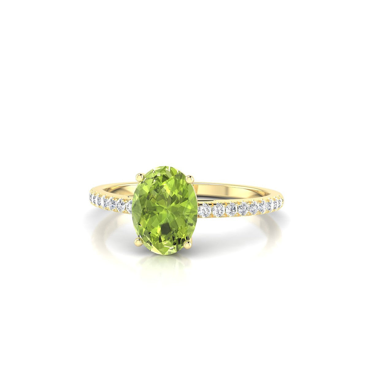 Timeless | 18k Yellow Gold 8 x 6 mm Oval Peridot Ring