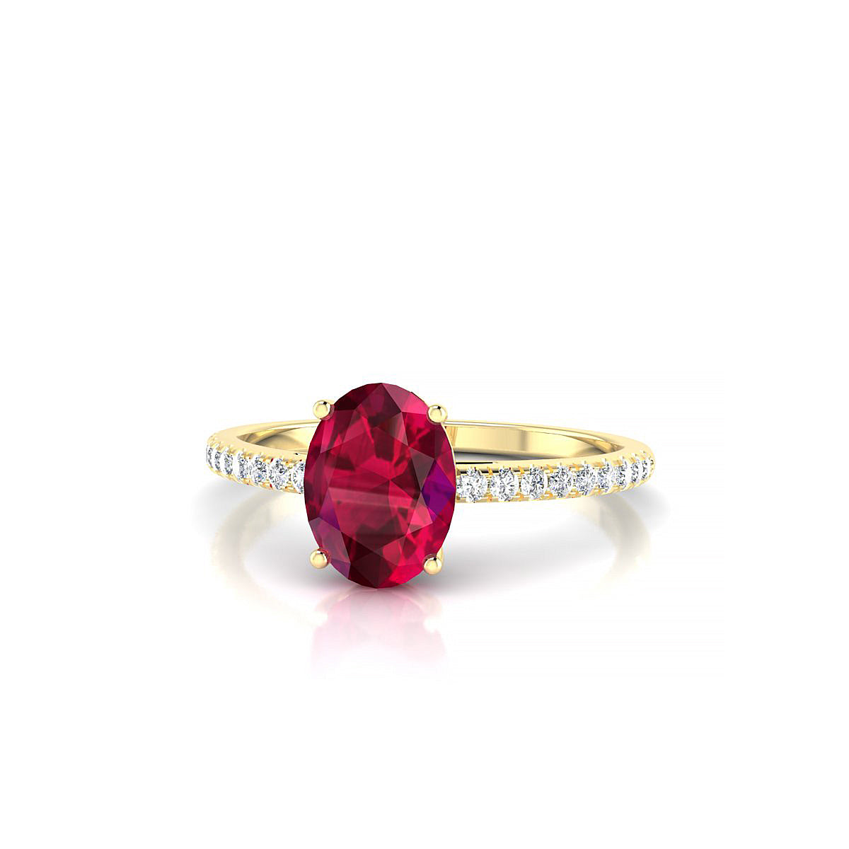 Timeless | 18k Yellow Gold 8 x 6 mm Oval Ruby Ring