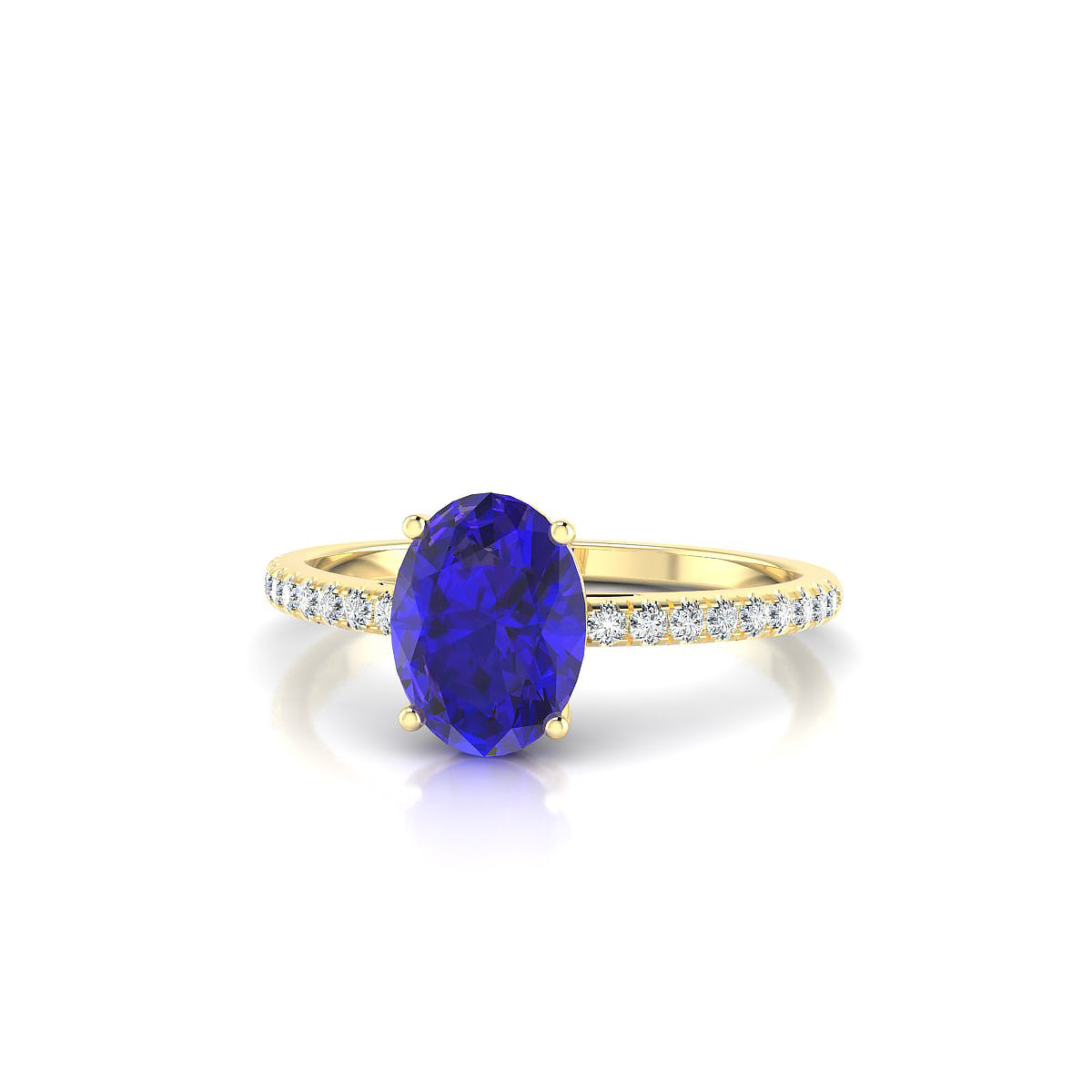 Timeless | 18k Yellow Gold 8 x 6 mm Oval Tanzanite Ring