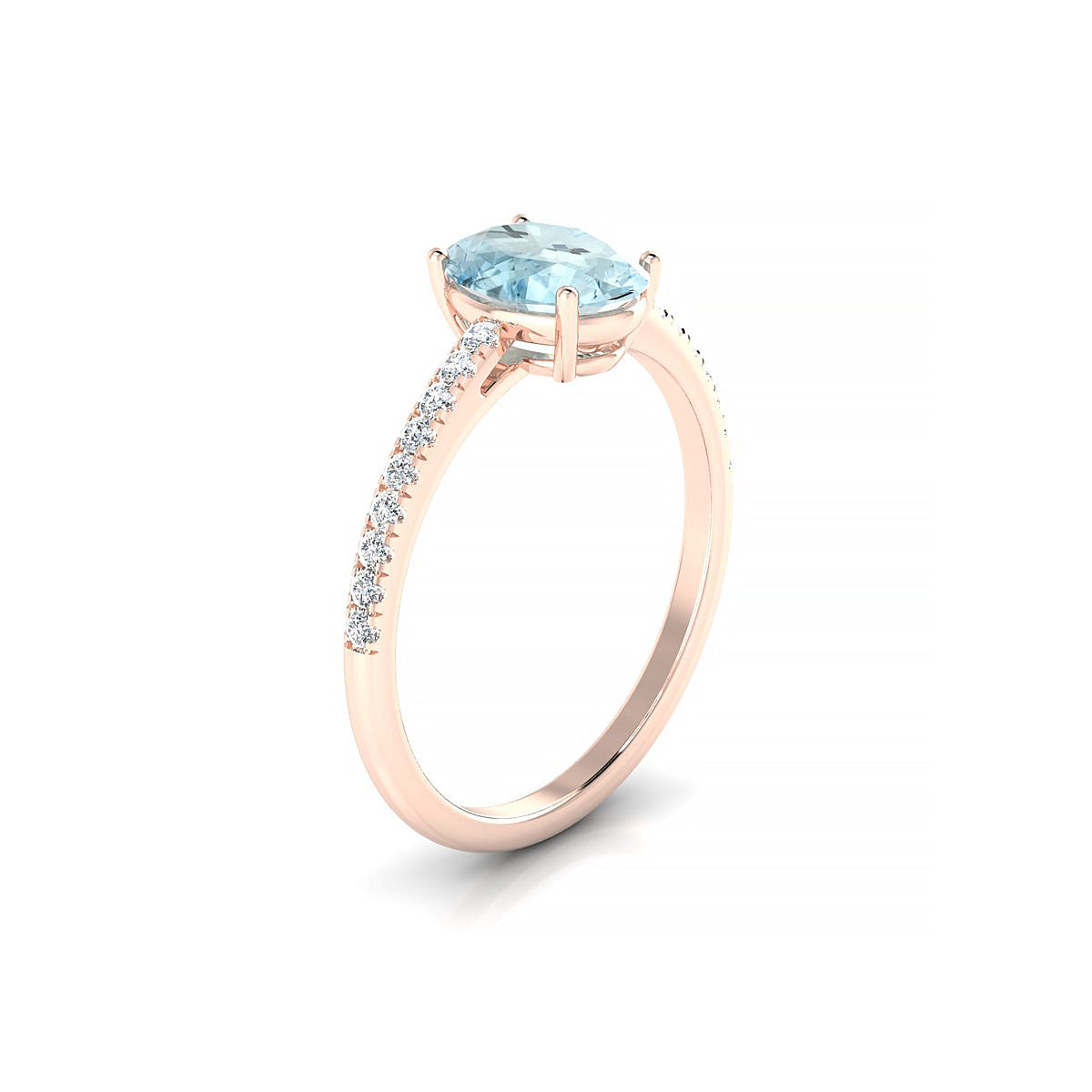 Timeless | 18k Rose Gold 8 x 6 mm Oval Aquamarine Ring