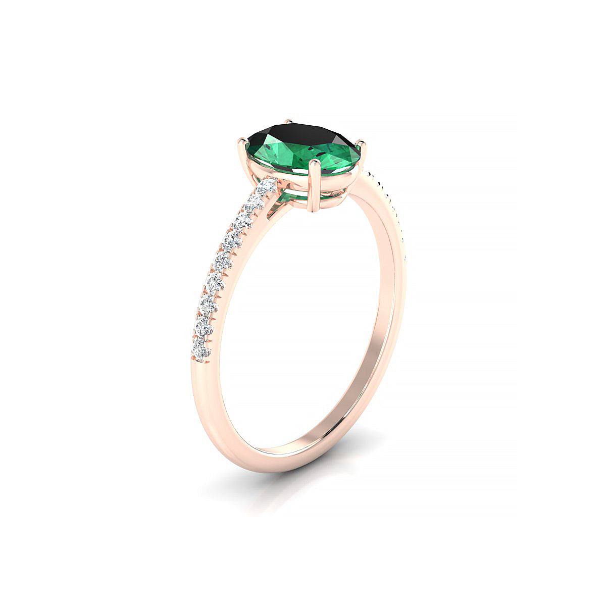 Timeless | 18k Rose Gold 8 x 6 mm Oval Emerald Ring