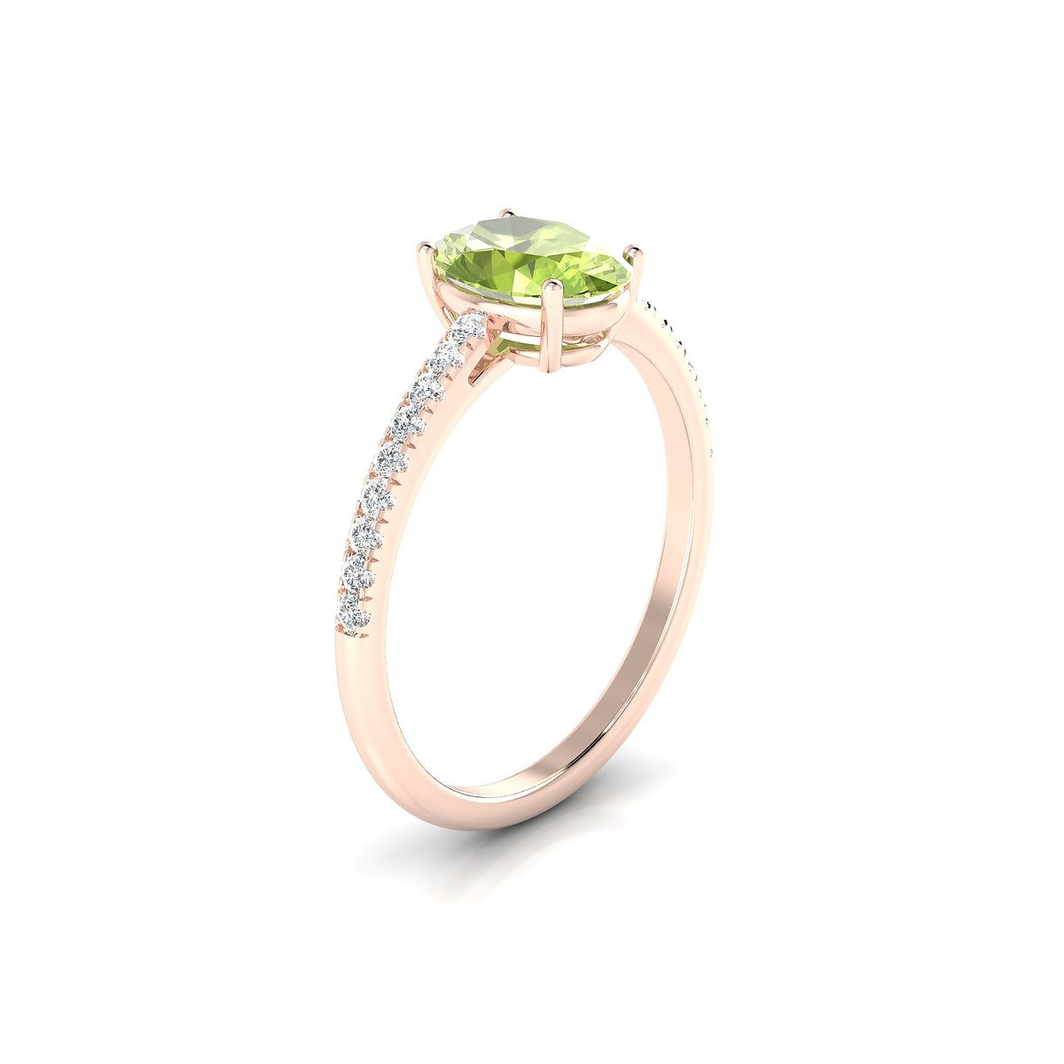 Timeless | 18k Rose Gold 8 x 6 mm Oval Peridot Ring