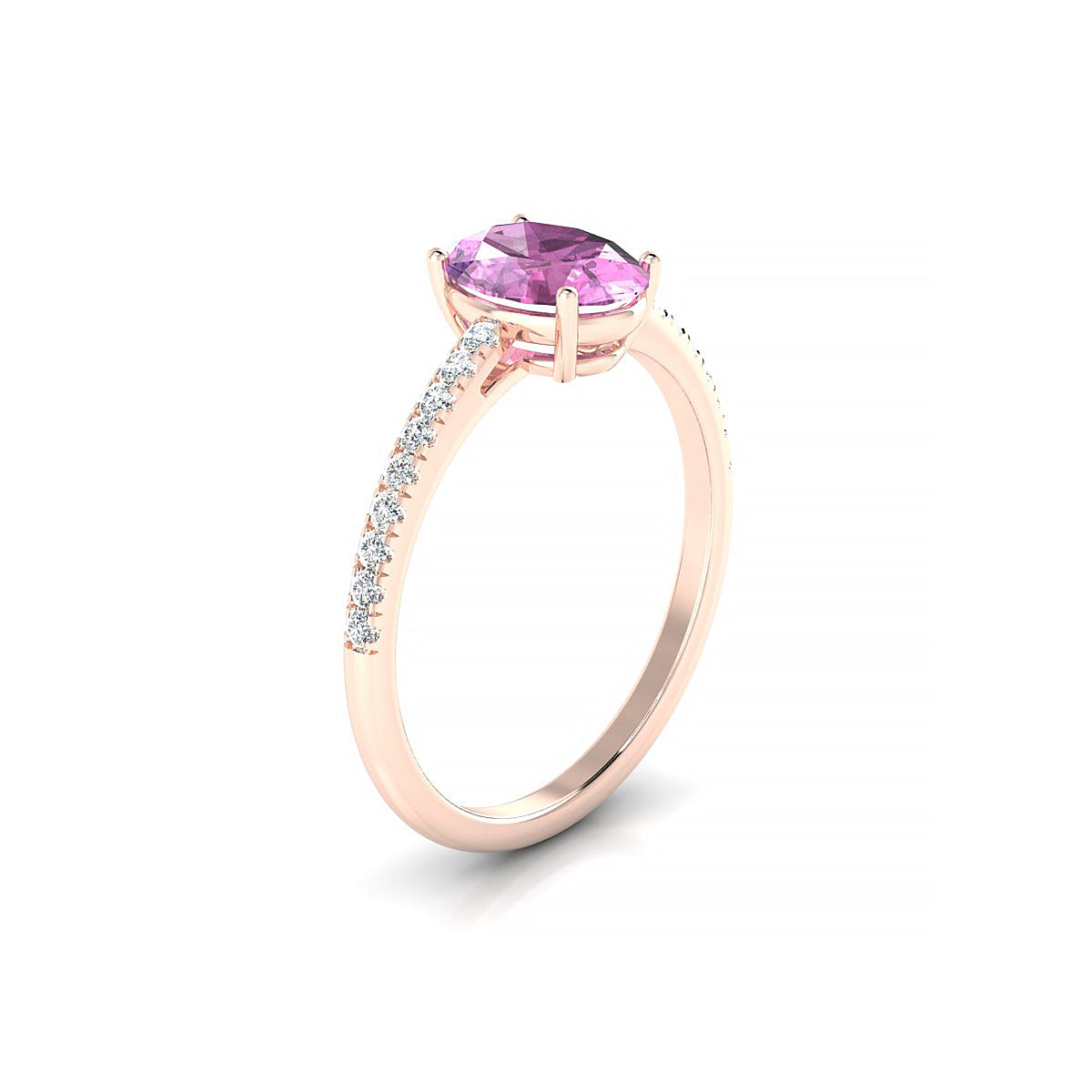Timeless | 18k Rose Gold 8 x 6 mm Oval Pink Sapphire Ring