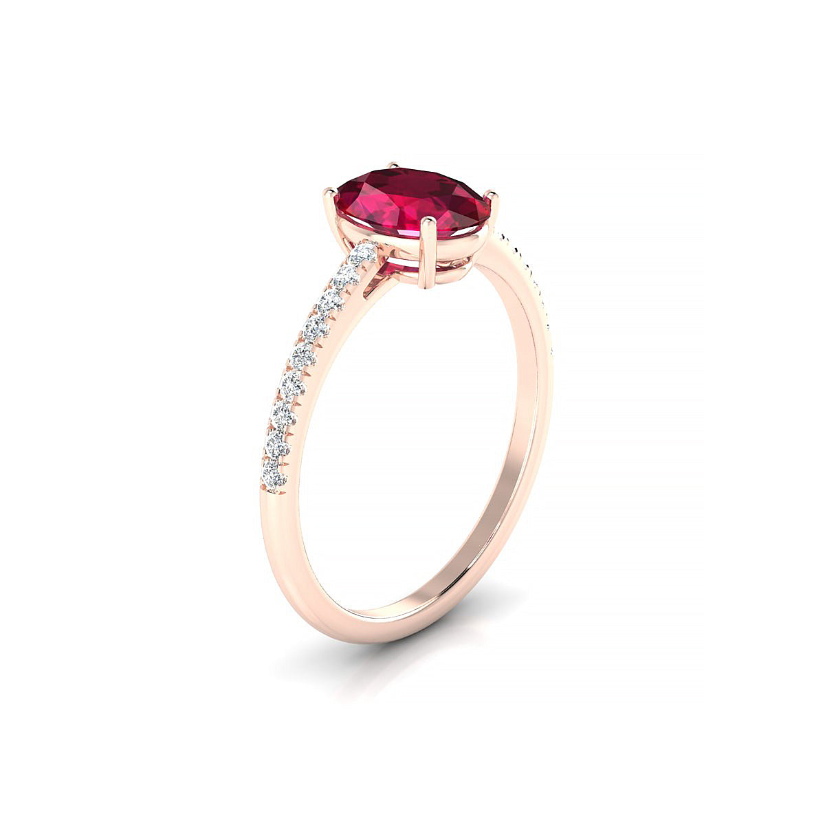 Timeless | 18k Rose Gold 8 x 6 mm Oval Ruby Ring