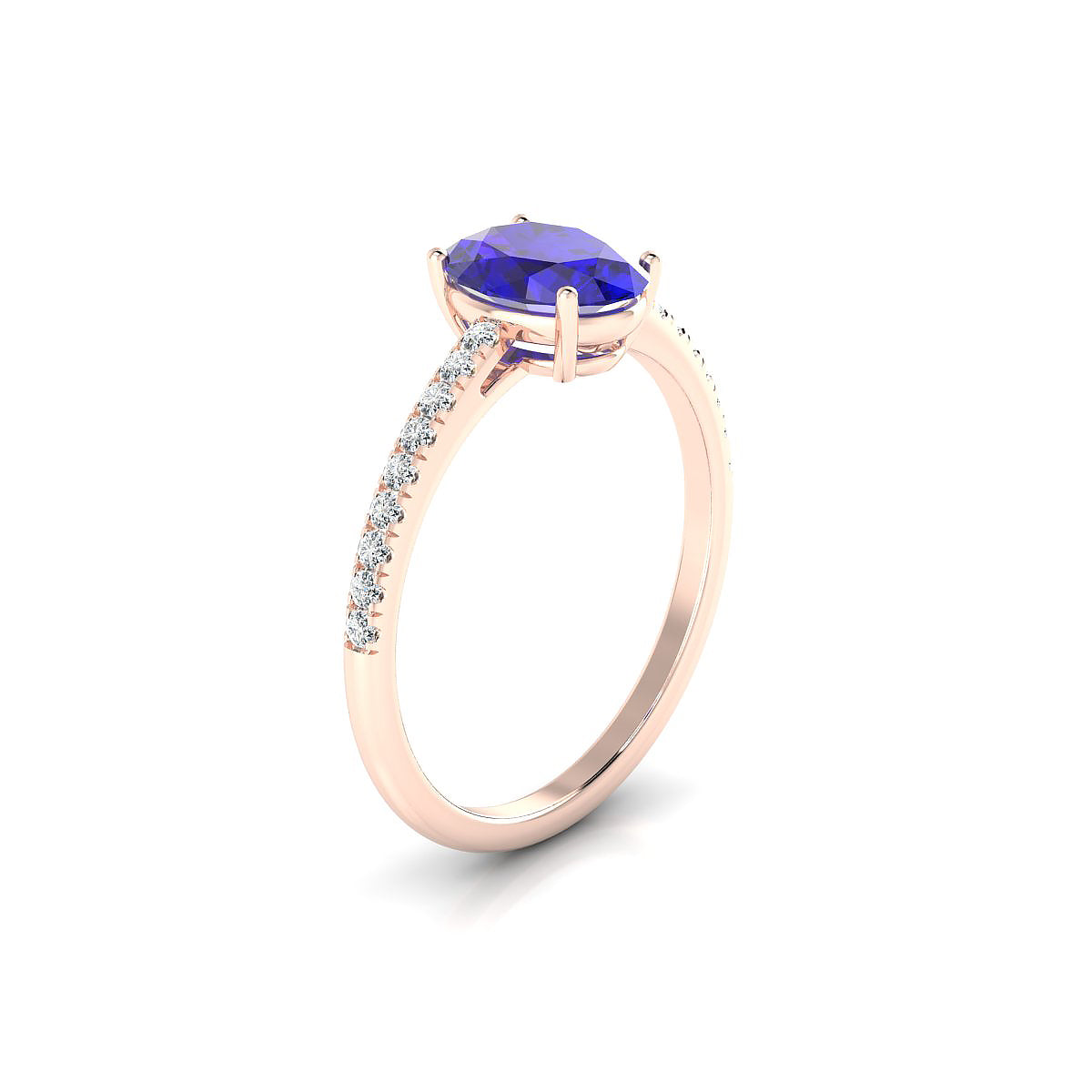 Timeless | 18k Rose Gold 8 x 6 mm Oval Tanzanite Ring