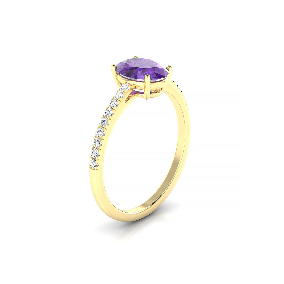 Timeless | 18k Yellow Gold 8 x 6 mm Oval Amethyst Ring