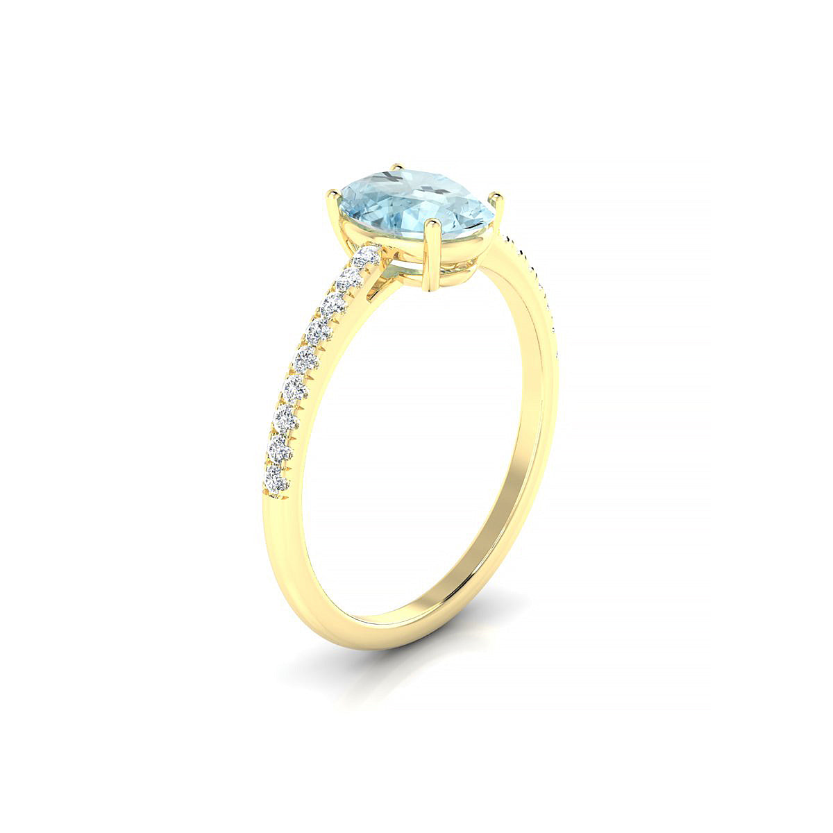 Timeless | 18k Yellow Gold 8 x 6 mm Oval Aquamarine Ring