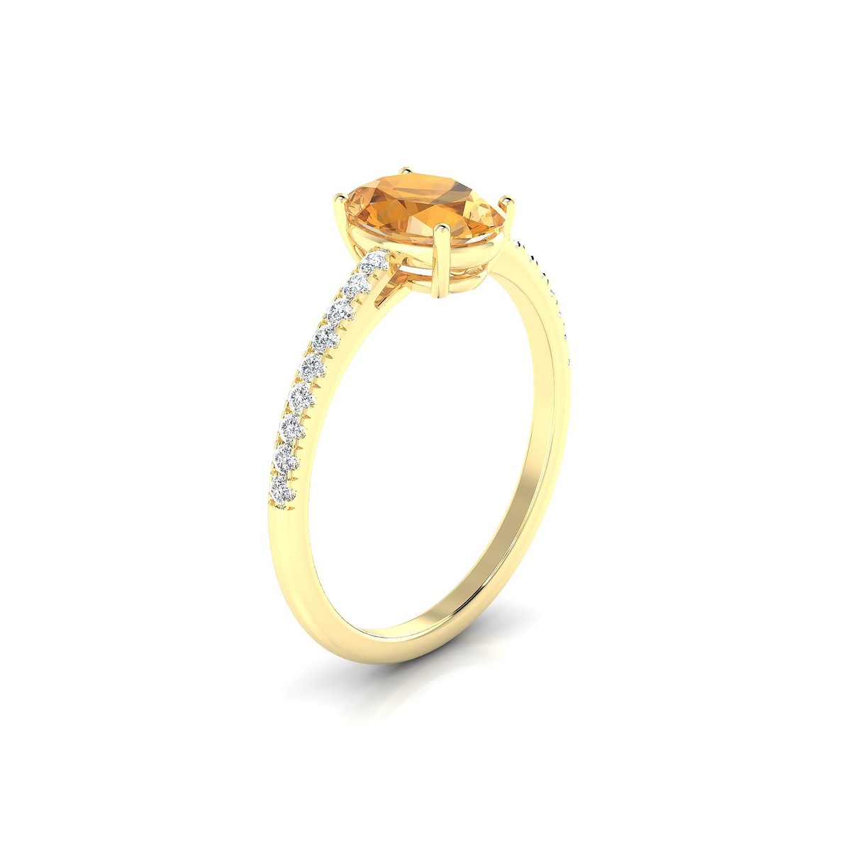 Timeless | 18k Yellow Gold 8 x 6 mm Oval Citrine Ring