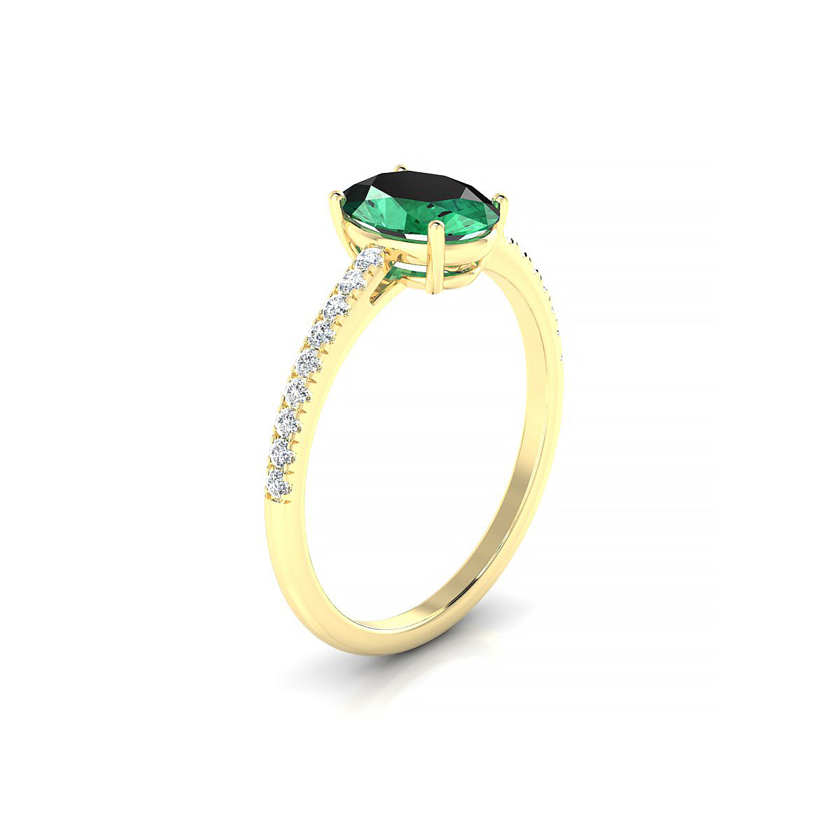 Timeless | 18k Yellow Gold 8 x 6 mm Oval Emerald Ring