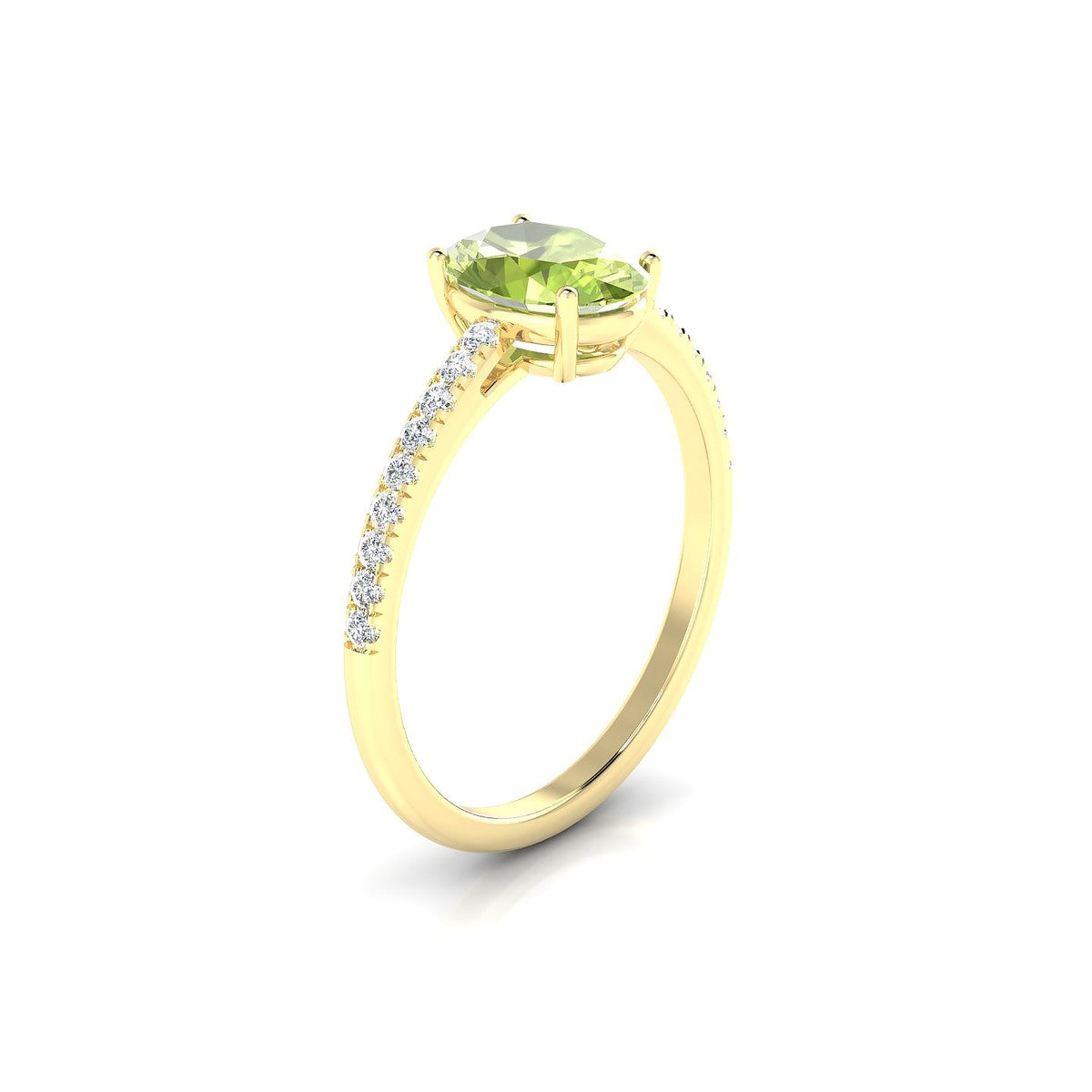 Timeless | 18k Yellow Gold 8 x 6 mm Oval Peridot Ring