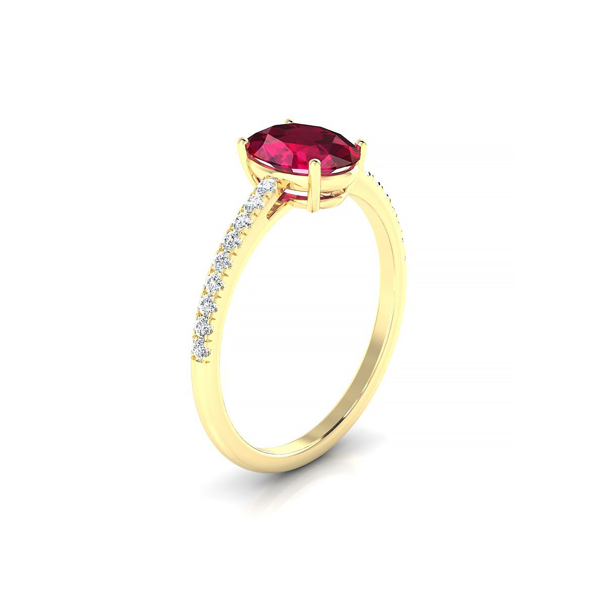 Timeless | 18k Yellow Gold 8 x 6 mm Oval Ruby Ring