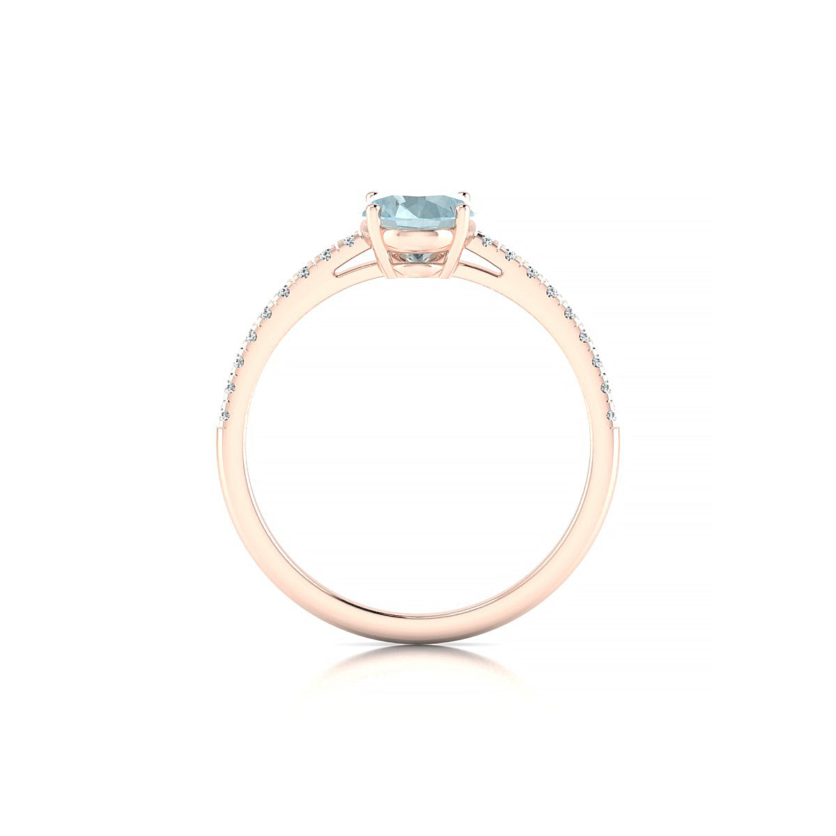 Timeless | 18k Rose Gold 8 x 6 mm Oval Aquamarine Ring
