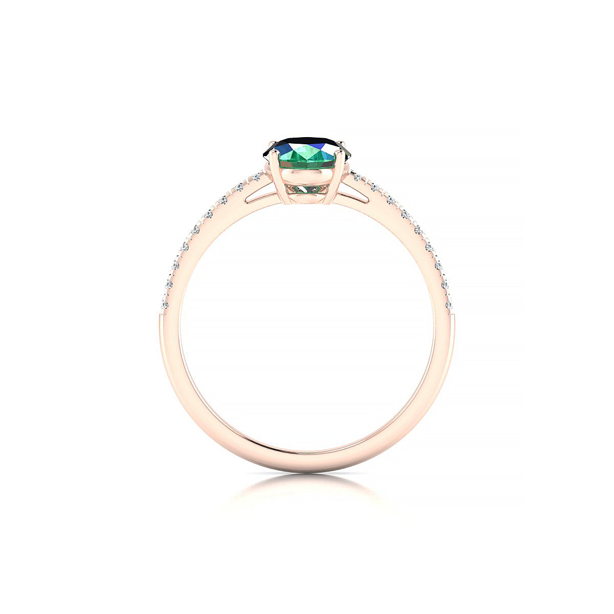 Timeless | 18k Rose Gold 8 x 6 mm Oval Emerald Ring
