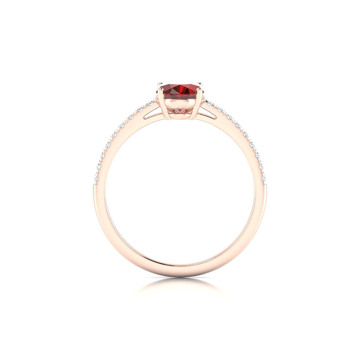 Timeless | 18k Rose Gold 8 x 6 mm Oval Garnet Ring