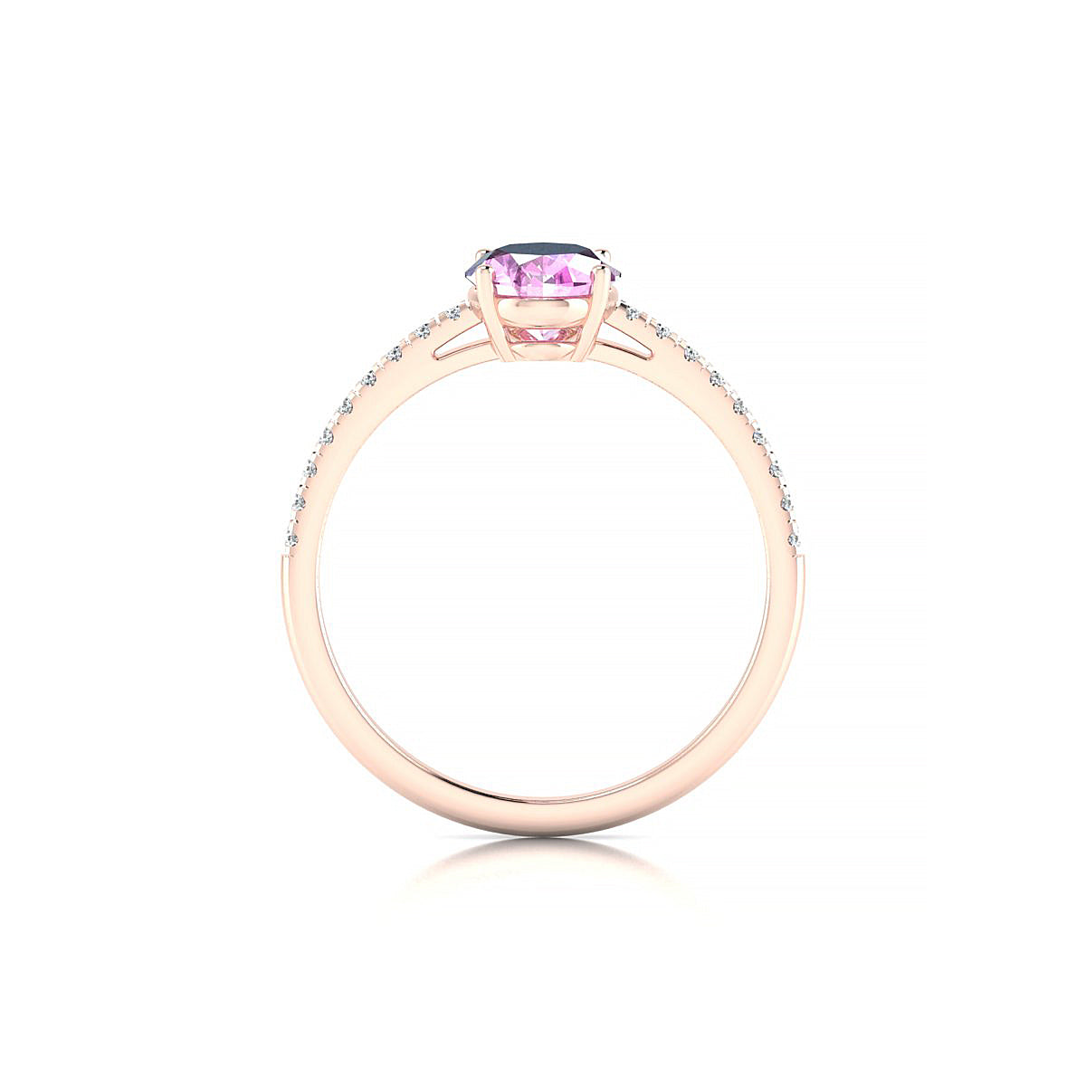 Timeless | 18k Rose Gold 8 x 6 mm Oval Pink Sapphire Ring