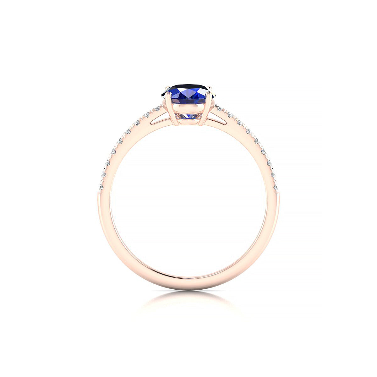Timeless | 18k Rose Gold 8 x 6 mm Oval Sapphire Ring
