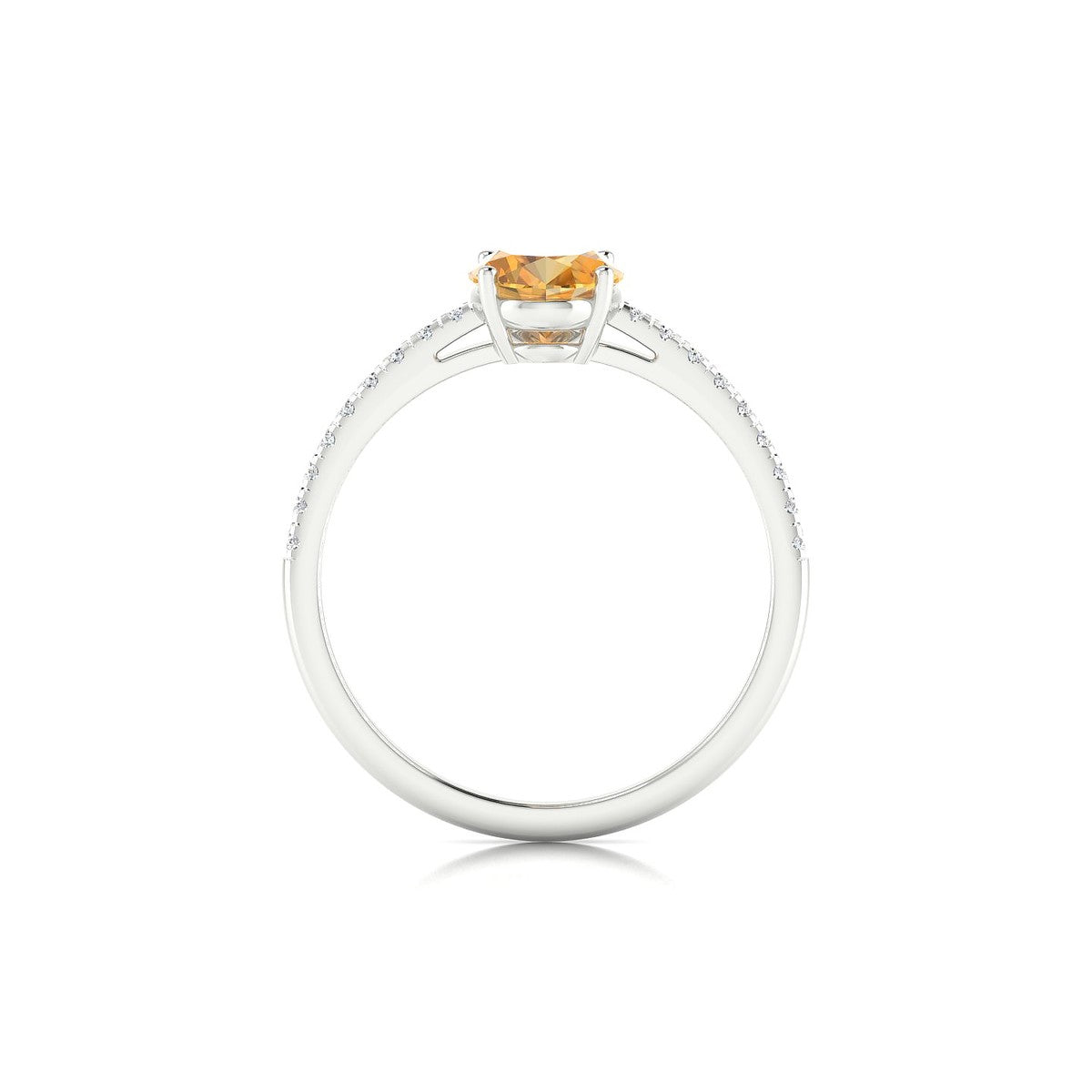 Timeless | 18k White Gold 8 x 6 mm Oval Citrine Ring