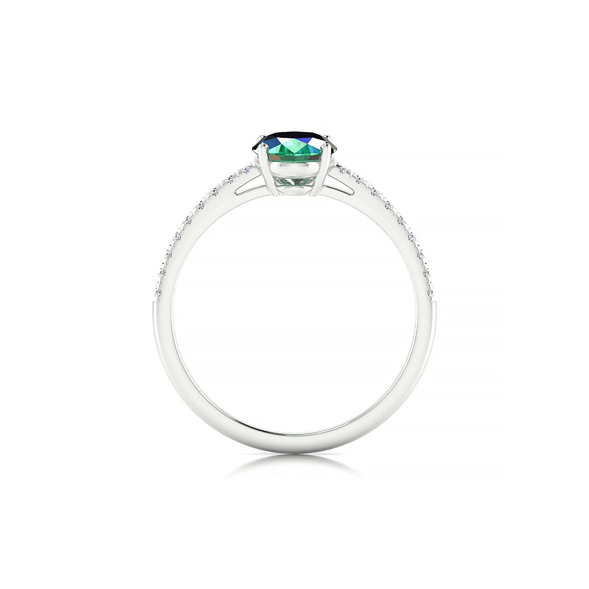 Timeless | 18k White Gold 8 x 6 mm Oval Emerald Ring