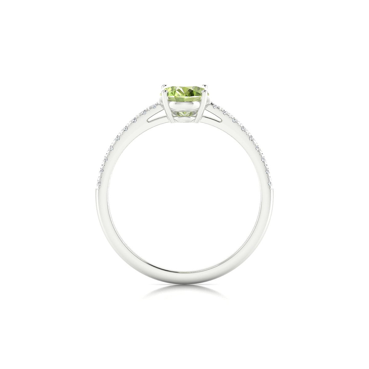 Timeless | 18k White Gold 8 x 6 mm Oval Peridot Ring
