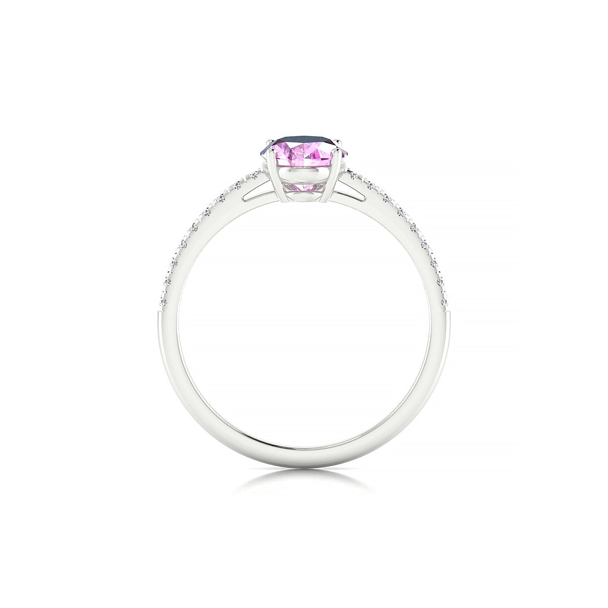 Timeless | 18k White Gold 8 x 6 mm Oval Pink Sapphire Ring