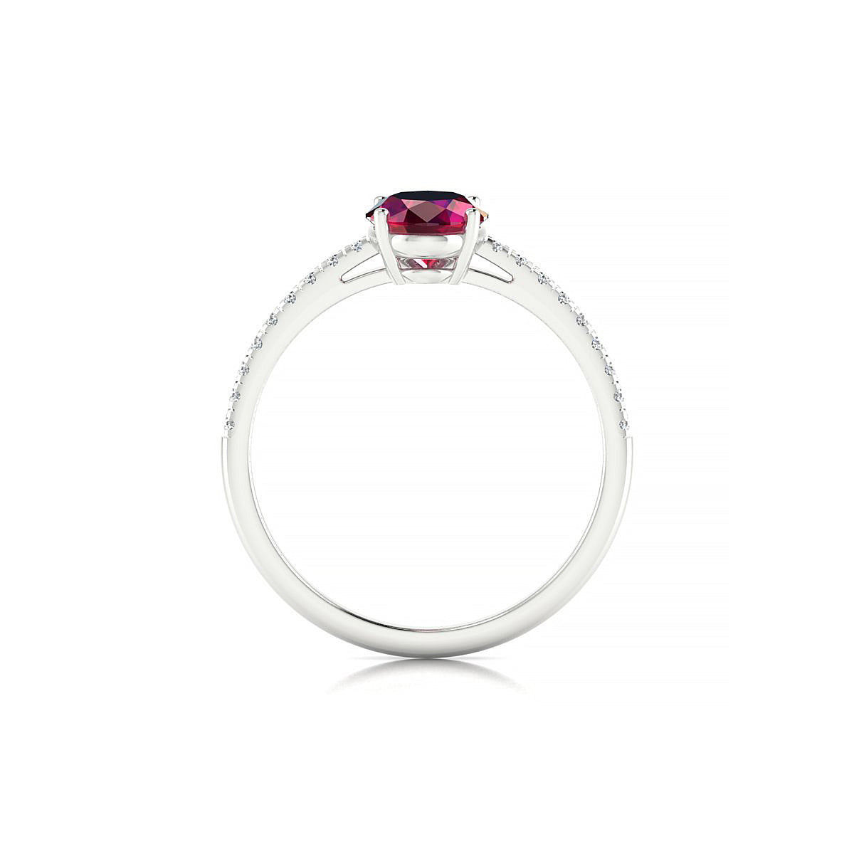 Timeless | 18k White Gold 8 x 6 mm Oval Ruby Ring
